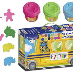 SET AUTOBUS PLASTILINA 12 COLORES+UTENSILIOS