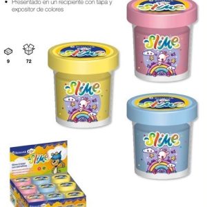 EXPOSITOR 9 SLIME CRISTAL CON ESTRELLITAS DE COLORES