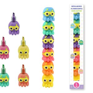 SET 5 ROTULADORES PULPO