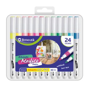 SET 24 ROTULADORES ACRILICOS METALIZADOS