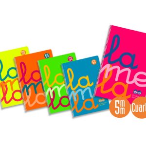 BLOC ESPIRAL CUARTO 80H 90GR CUADROVIA 5MM PLASTIC 4? STD