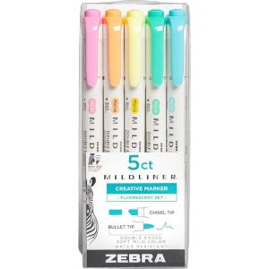 ROTULADOR ZEBRA MILDLINER FLUORESCENTE 5 COLORES SURTIDOS