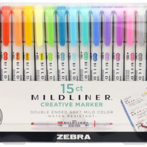 ROTULADOR ZEBRA MILDLINER DOBLE PUNTA 15 COLORES