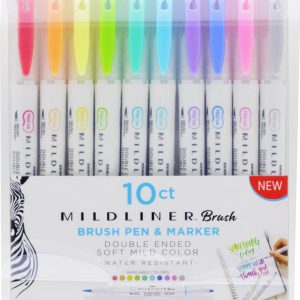 ROTULADOR ZEBRA MILDLINER DOBLE PUNTA PINCEL FLUO Y COOL 10