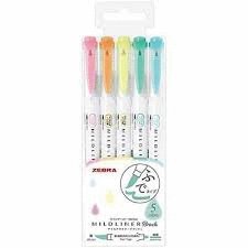ROTULADOR ZEBRA MILDLINER DOBLE PUNTA PINCEL FLUOR 5 COLORE