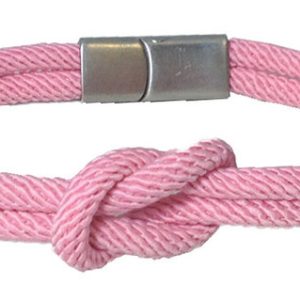PULSERA DE CORDON CON NUDO ROSA BANDERA ESPA?A CIERRE ACERO
