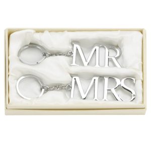 SET 2 LLAVEROS PLATEADOS 'MR & MRS' AMORE