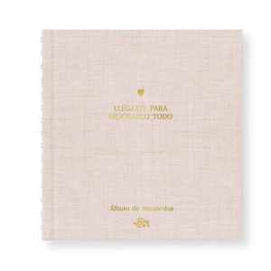 ALBUM FOTOS ENTELADO BEIGE LLEGASTE PARA MEJORARLO TODO