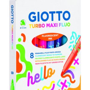 ROTULADORES GIOTTO TURBO MAXI FLUO ESTUCHE 8 COLORES SURTIDO