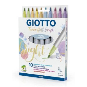 ROTULADOR GIOTTO TURBO SOFT BRUSH PASTEL 10 COLORES SURTIDO