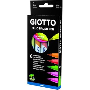 ROTULADOR GIOTTO TURBO SOFT BRUSH FLUO 6 COLORES SURTIDOS