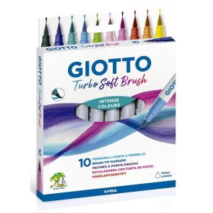 ROTULADOR GIOTTO TURBO SOFT BRUSH 10 COLORES SURTIDOS