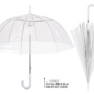 PARAGUAS LARGO MUJER 61/8 AUT TRANSPARENTE POE