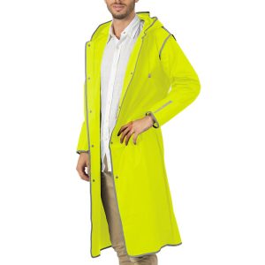CHUBASQUERO IMPERMEABLE AMARILLO BORDES REFLECTANTES T, L