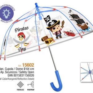 PARAGUAS INFANTIL 42/8 MAN TRANSPARENTE CUPULA PIRATA