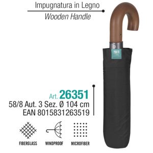 PARAGUAS HOMBRE PLEGABLE 58/8 AUTOMATICO LISO