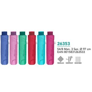 PARAGUAS MUJER PLEGABLE 54/8 MANUAL COLORES LISOS SURTIDO