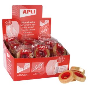 EXPOSITOR CINTA ADHESIVA APLI TRANSPARENTE 12X33 55 UNID,