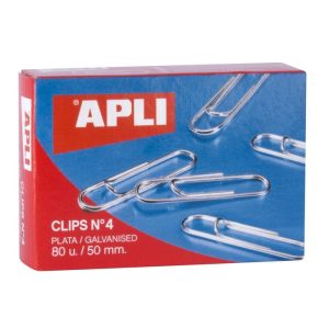 CLIPS PLATEADO APLI 4 50 MM 80 UNID