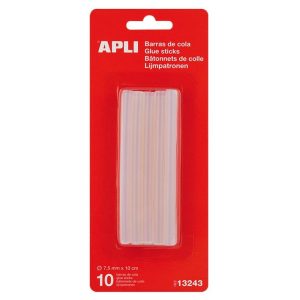 BARRA SILICONA COLA RECAMBIO 10CM X 7,5MM BLISTER 10 UNID