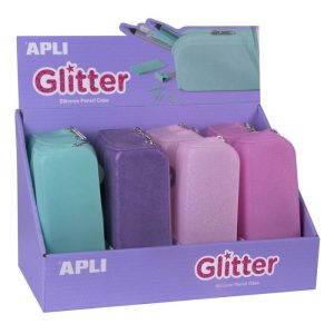 ESTUCHE SILICONA GLITTER 12 UNDADES