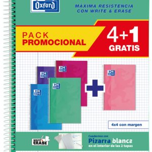 PACK 4+1 BLOC OXFORD F? 80H 4X4 T/E WRITE&ERASE TENDENCIAS