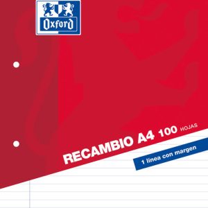 RECAMBIO A4 100H HORIZONTAL 4 TALADROS OXFORD SCHOOL