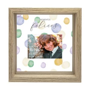 MARCO CRISTAL DOBLE COMUNION NI?O 18X18 CM Y FOTO 7X10 CM