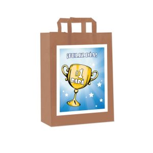 PAQUETE 12 BOLSAS MEDIANAS KRAFT 34X25X9 CM PAPA NUMERO 1