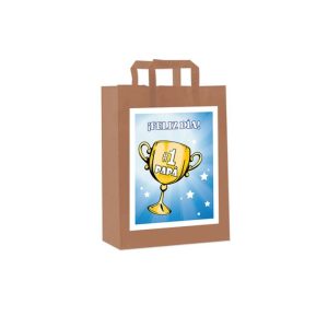 PAQUETE 12 BOLSAS PEQUE?AS KRAFT 24X18X8 CM PAPA NUMERO 1