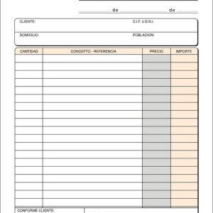 TALONARIO ALBARAN 4? T-120 NATURAL DUPLICADO AUTOCOPIANTE