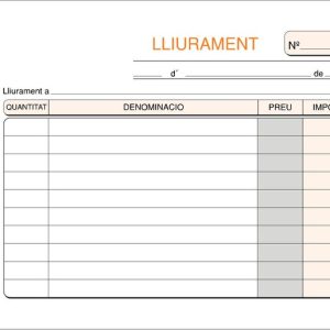 LLIURAMENTS 8? T-79/C APAISATS P, QUIMIC DUPLIC CATALAN
