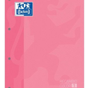 RECAMBIO A4 4 TALADROS 80H CUADRO 5MM OXFORD ROSA CHICLE