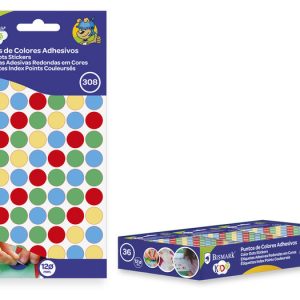 PUNTOS DE COLORES ADHESIVOS 12MM 4X77 UNIDADES GOMETS