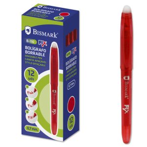 BOLIGRAFO BORRABLE CAPUCHON BISMARK ROJO 0,7MM