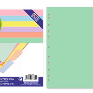 SEPARADORES PASTEL CARTON A4 6 DEPARTAMENTOS BISMARK
