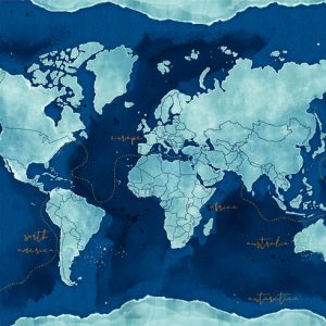 VADE ESCOLAR MAPA DE MUNDO ACUARELA