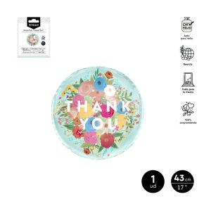 GLOBO FOIL THANK YOU FLORAL ?43CM 1 UNIDAD