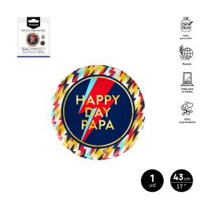 GLOBO FOIL REDONDO HAPPY DAY PAPA ?43 CM 1 UNIDAD