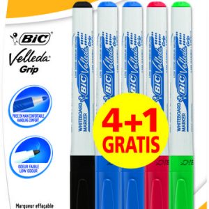 ROTULADOR BIC VELLEDA GRIP BLISTER 4+1 UDS 875700