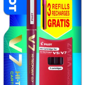 ROTULADOR PILOT V-7 RECARGABLE TINTA LIQUIDA ROJO BLISTER