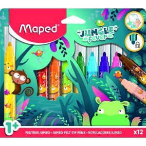 ROTULADOR MAPED JUMBO JUNGLE FEVER 12 COLORES