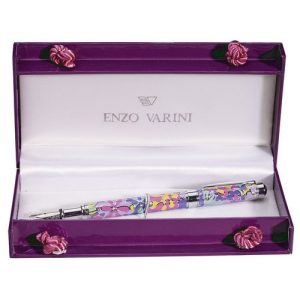 PLUMA ENZO VARINI PALAZZO CLOISI MOTIVO FLORAL VIOLETA