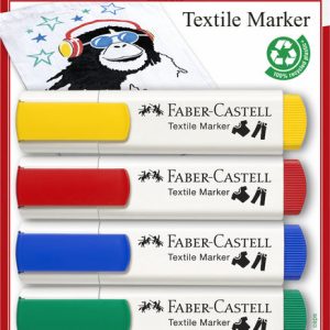 MARCADORES FABER TEXTIL BLISTER 5 COLORES BASICOS
