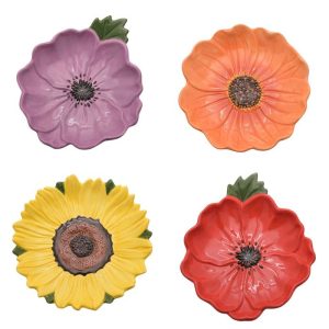 SET PLATOS DE FLORES BRILLANTES THE COTTAGE GARDEN 17,5 CM