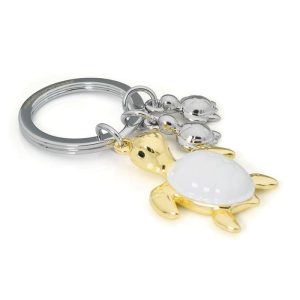 LLAVERO METALMORPHOSE ANIMALS - TORTUGA FAMILIA ORO