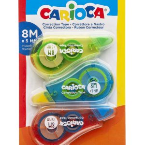 CINTA CORRECTORA CARIOCA 8M BLISTER 3 UDS