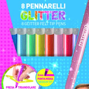 ROTULADORES TRIANGULARES SUPER GLITTER 8 COLORES