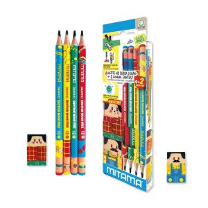 SET 4 LAPICES WOOD FREE + 2 GOMAS GRATIS