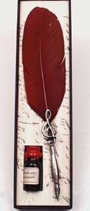 SET PLUMA DECORADA CLAVE SOL Y TINTA